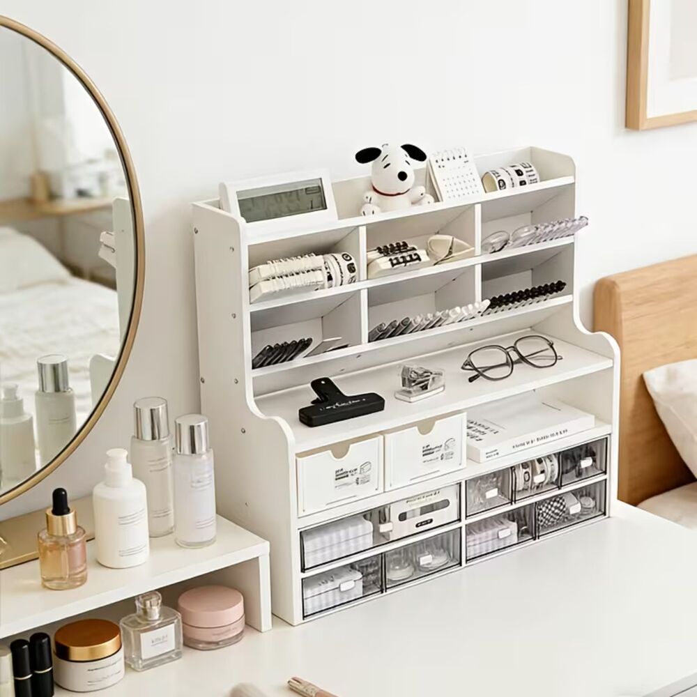 NIB-White Large Organizer for CRAFTS-DESK-MAKEUP-BATHROOM-KITCHEN-DORM